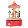 Wooden Music Box Musical Box Rotating Horse Shaped Wood Crafts
