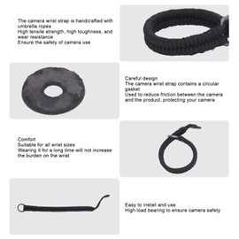 ciciglow Correa de Muñeca para Cámara DSLR sin Espejo, Correa de Mano de Nailon, Universalidad, Alta Resistencia a la Tracción, Diseño Bien Pensado, Adecuada para Todos los Tamaños de