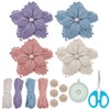 BEUNITONE 4 Sets Flower Crochet Kits for Beginner DIY Floral