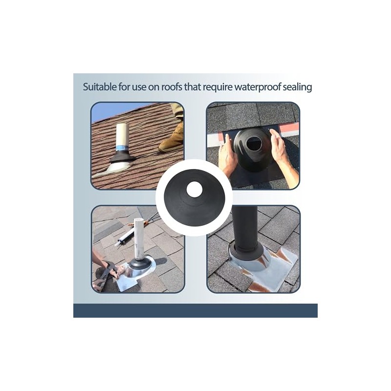 14136 1.5"-3" Rain Collars Replacement for No-Calk Roof Flashing (Pack