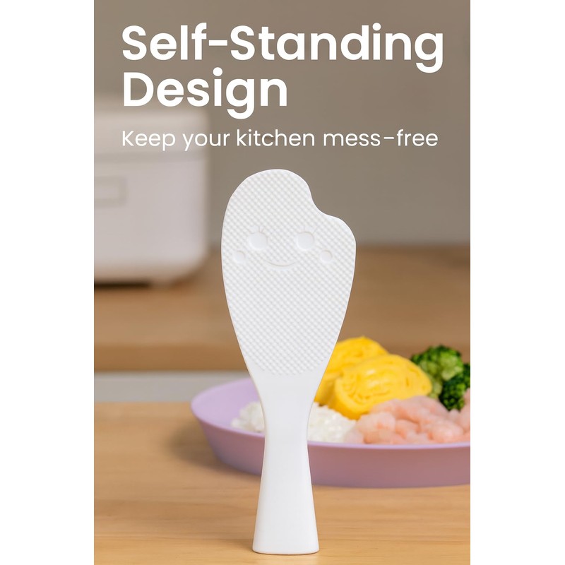 EARBLIS Japanese Rice Paddle Set – Nonstick, Self-Standing, BPA-Free, 2