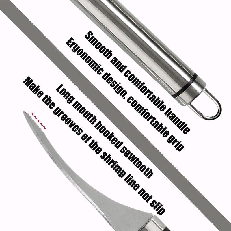 2 PCS Shrimp Deveiner Tool and Shrimp Peeler,Stainless Shrimp Knife