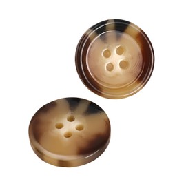 20PCS Resin Round Buttons Craft Sewing Snaps 4 Holes Handmade DIY Accessories (Brown, 23mm)