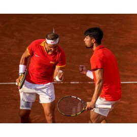 Champion 8x10 Photo CARLOS ALCARAZ & RAFAEL NADAL 2024 Paris Summer Olympics Tennis Spain