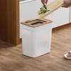 tricolor Plastic Trash Can with Invisible Bag Ultra-Slim Space-Saving Trash