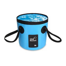 Lottogo Foldable Water Bucket Portable Foldable Bucket Water Container Storage Wash Container Camping Storage Container for Travel Hiking Fishing Boating Gardening Car Washing 20 L Blue