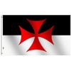 Rhungift Knights Templar Battle Flag 3 X 5 Ft,Canvas Header
