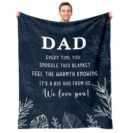 Dad Birthday Gift, Dad Gifts from Daughter Son, Best Dad Ever Gifts, Gifts for Dad Blanket for Fathers Day Thanksgiving Christmas 50"X60"