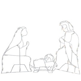 Northlight 25.5" Holy Family Nativity Scene Lighted Outdoor Christmas Decor