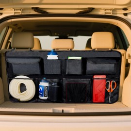 VEHIRIE Car Trunk Organizer, Backseat Hanging Storage Organizer with 8 Pockets, Collapsible Car Storage Bag Accessories for SUV Truck MPV, Space Saving Expert