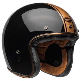 BELL Custom 500 Open-Face Motorcycle Helmet (Gloss Rally Black/Bronze - Medium)