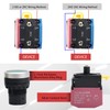 APIELE 22mm Momentary Push Button Switch Metal Head Plastic Body