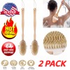 Unbranded 2 Pack Body Shower Bath Brush Soft Natural Bristles