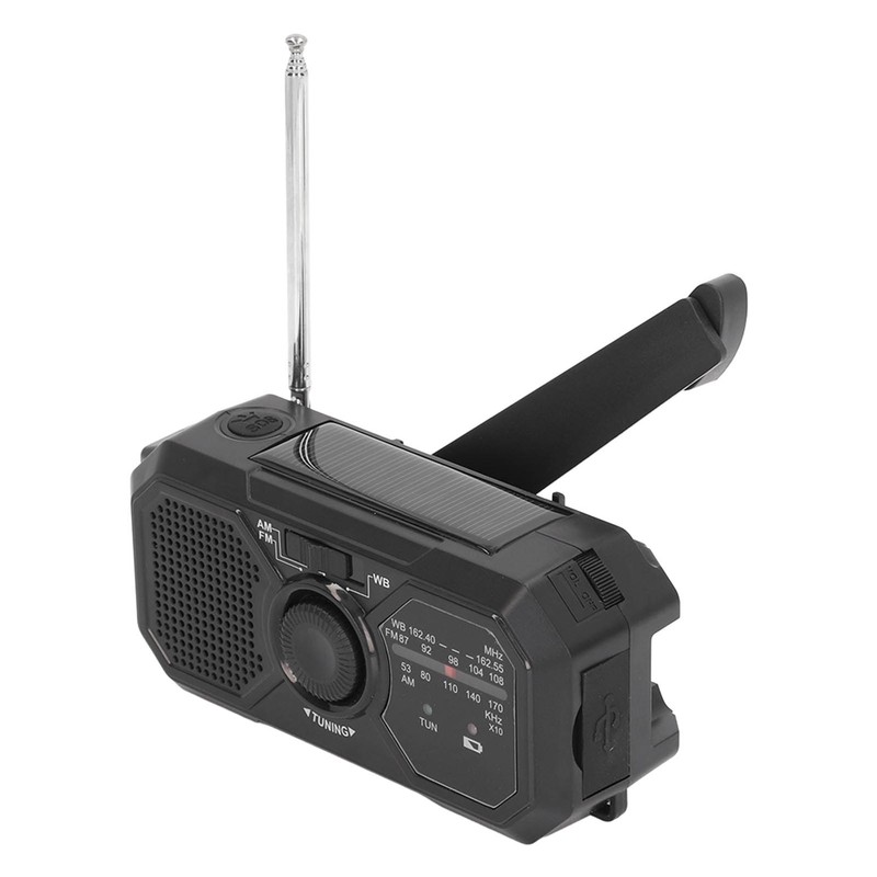 Solar Hand Crank Radio NOAA Portable Multifunctional Hand Crank Weather