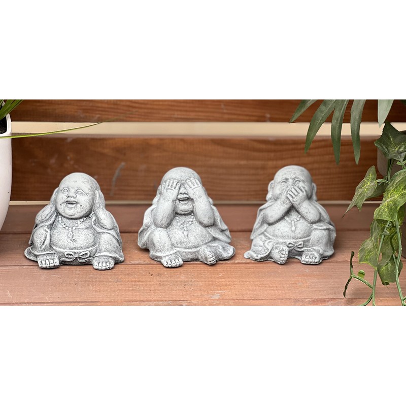 stoneandstyle Stone Figurine Set of 3 Buddha Hear Nothing See