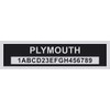 LVCE Custom Vin Tag-Compatible Plymouth