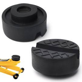 Pack of 2 Car Jack Rubber Pad, Universal Car Jack Rubber Block, High-Strength Lifting Platform, Rubber Buffers, Trolley Jack Rubber Adapter with Grooves, Non-Slip Rubber Block for Tyre Changes