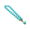Choker Necklace with Balls and Turquoise Paste Pendant Drop