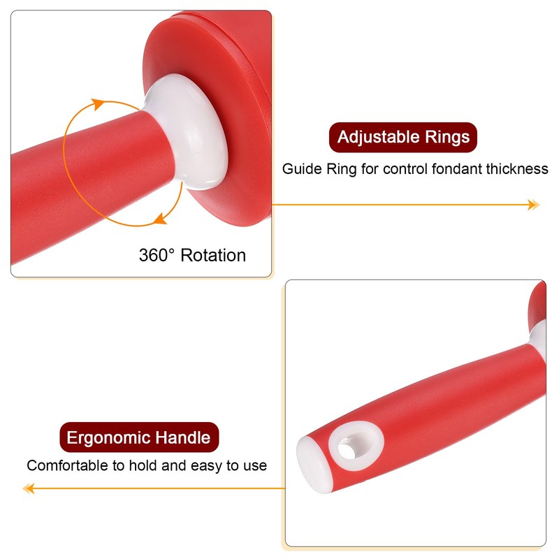 HARFINGTON Silicone Rolling Pins for Baking 20.5 Inch Non-Stick Silicone