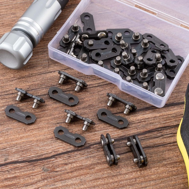 CustomyLife 20 Sets 3/8in Chainsaw Chain Repair Joining Link for
