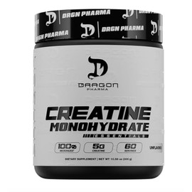 DRAGON PHARMA Monohidrato de creatina, ayuda a la recuperación muscular, suplemento posentrenamiento, soporte antioxidante (60 porciones, sin sabor)