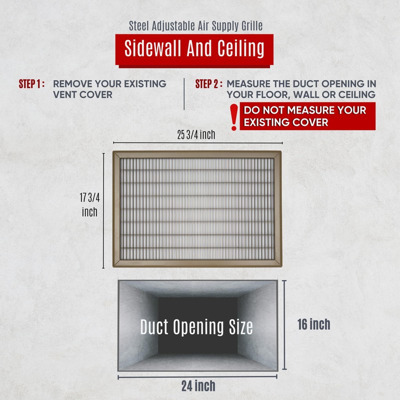 Fits 16x24 and 24x16 Duct Opening | Return Air Floor