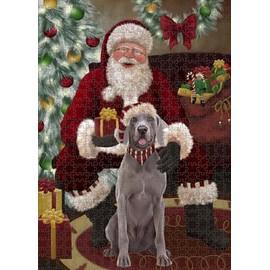 Doggie of The Day Weimaraner Dogs - Santa's Surprise - Jigsaw Puzzle for Adults - Interlocking Puzzle Game Artwork - Gift for Dog Lovers, 200 pcs. DOTD200PZLE3435
