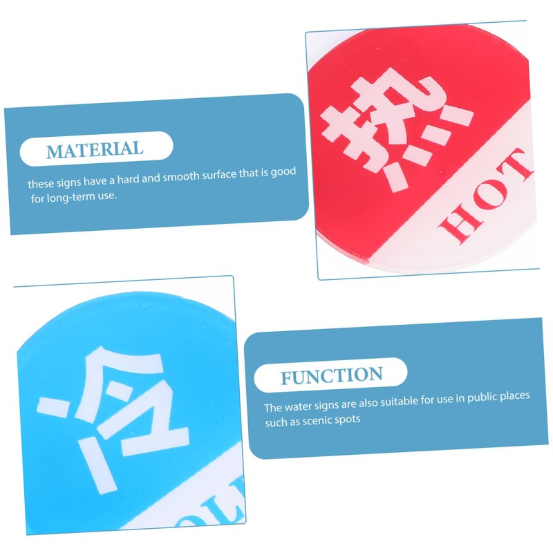 Outanaya 10pairs Hot Label Signs for Sinks Easy to Install