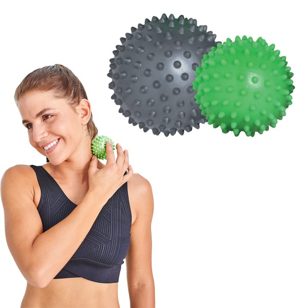Schildkroet Fitness 960054 Spikey Massage Ball Set Lime Green / Dark Grey