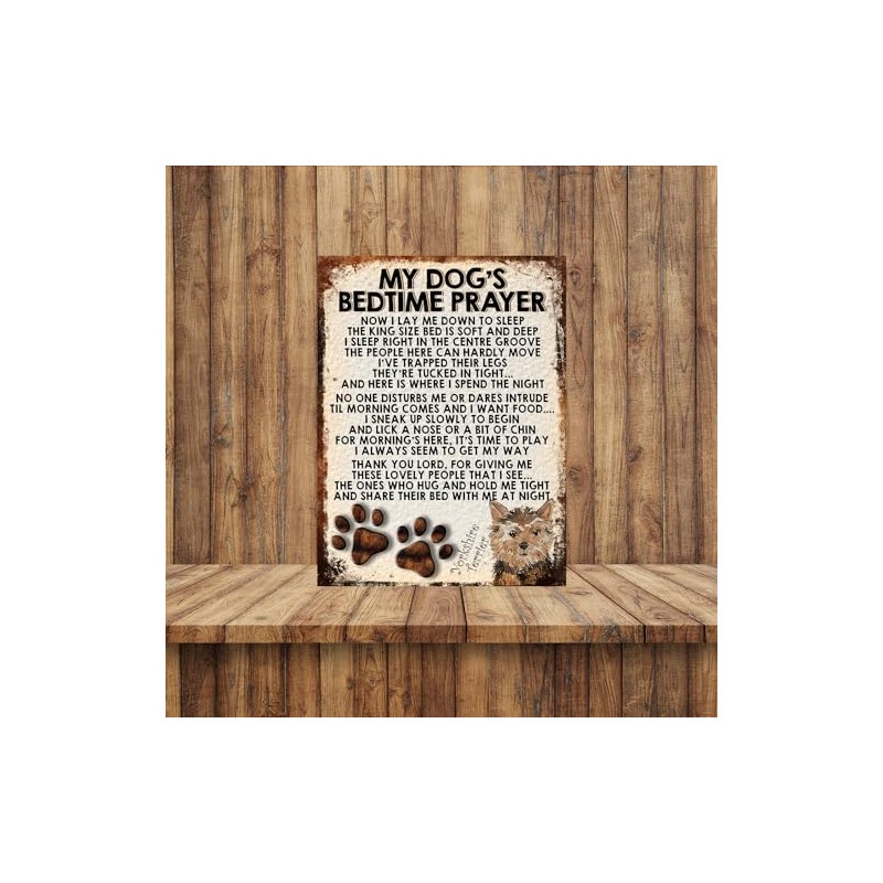 MY DOG'S BEDTIME PRAYER RETRO STYLE METAL TIN SIGN/PLAQUE (YORKSHIRE