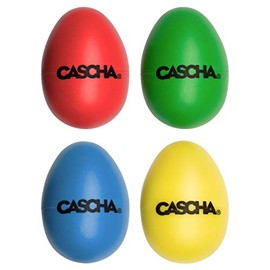 CASCHA Egg Shakers Rattle Eggs I Percussion Music Intrument I Colourful Musical Eggs I Rhythm Eggs I Plastic I Music Maker Set Shaker Eggs I 4 Pieces, HH 2003, Red, Blue, Yellow, Green