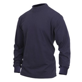 Rothco Mock Turtleneck Long Sleeve Mock Turtleneck Basic Solid Pullover Undershirt, Midnight Navy Blue, Large