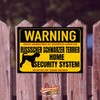 Russian Black Terrier Warning Security System Door Sign