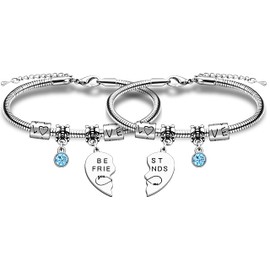 JMIMO 2 Pcs Best Friend Bracelet Gifts Friendship Gifts for 2 Women Girls BFF Bestie Birthday Graduation Gifts