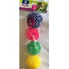 1-Set of 4 Spikey Squeaker Balls Bright Colors Play Fetch