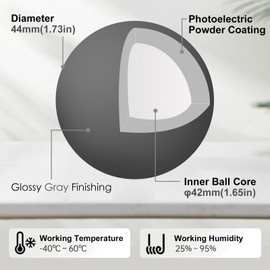 SANWA Trackball 44mm/1.73in, Replacement Ball GMAWBTTB138N/GMATB137, ELECOM DEFT/DEFT PRO, and Other Compatible Trackball Mouse, Glossy Black