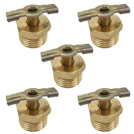 5 Pcs Brass Water Drain Valve, DN15 1/2" Air Compressor Drain Valve Replacement Part