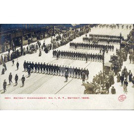 Detroit Commandery No. 1, K.T., Detroit, 1906 RPPC Photo Postcard COPY