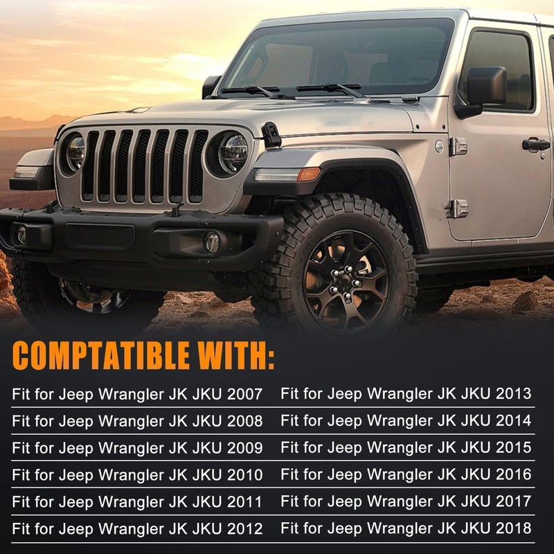 SHOZHO 2Pcs Black Liftgate Glass Hinge Trim Fit for Jeep