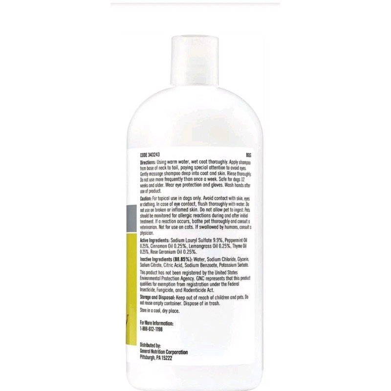 Gnc Flea And Tick Shampoo Citronella Scent