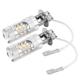 H1 H3 LED Fog Light Bulbs, 24V H3 LED Bulb, 6500K 1400LM White Driving DRL Lamps, Bright Auto Vehicle Led Bulbs Replacement for Cars Trucks, 2 Pack