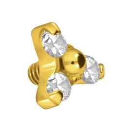 PIERCINGLINE Titanium Piercing Dermal Anchor Attachment Replacement Crystal Flower Choice of Colours