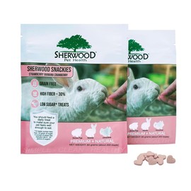 Sherwood Pet Health Snackies for Chinchillas, Rabbits & Guinea Pigs, Grain-Free, Real Fruit, Low Sugar and High in Fiber Treats in Multiple Flavors