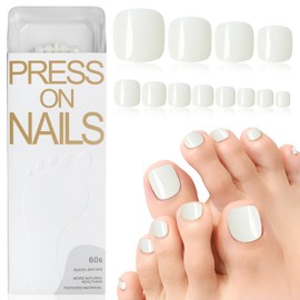 Lifextol 120pc Press on Toenails for Women Toe Press on Nails Short Fake Toe Nails Press ons with Adhesive Tabs, Acrylic Toe Nail Tips False Toenail Press ons Artificial Fake Toenails for Feet