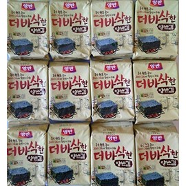 Premium Natural Roasted Seaweed (Nori) Snack 5g -(Pack of 12) by Yangban