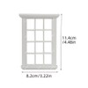 iLAND Dollhouse Windows Classic White Square Grid Frame w/Acrylic Panels,