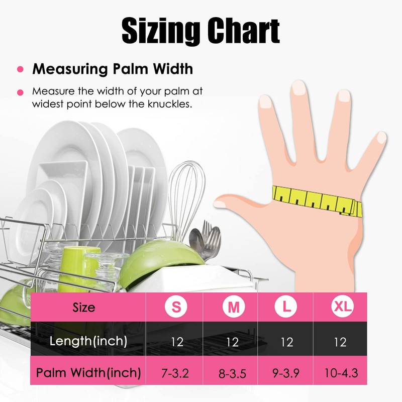 Rubber cleaning gloves yellow 6 Pairs for Household,Reuseable dishwashing gloves