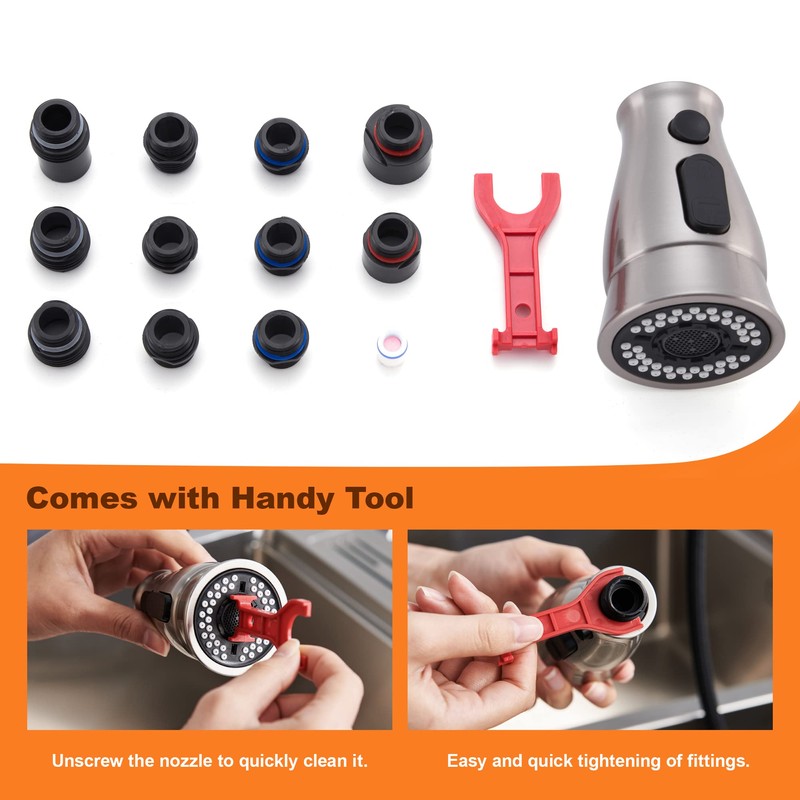 TIORIY Pull Down Kitchen Sink Faucet Spray Head Replacement with