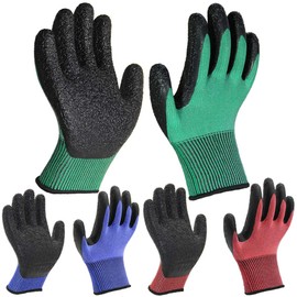 PROGANDA 3 Pairs Superior Grip Colourful Gardening Work Gloves Comfortable for Outdoor Garden DIY House Construction Car Multipurpose