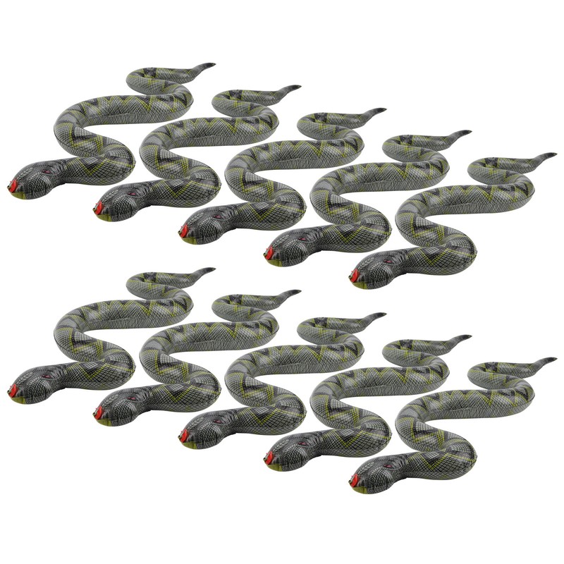 10pcs Inflatable Snakes Toy Scary Snake for Garden Farm Swimming